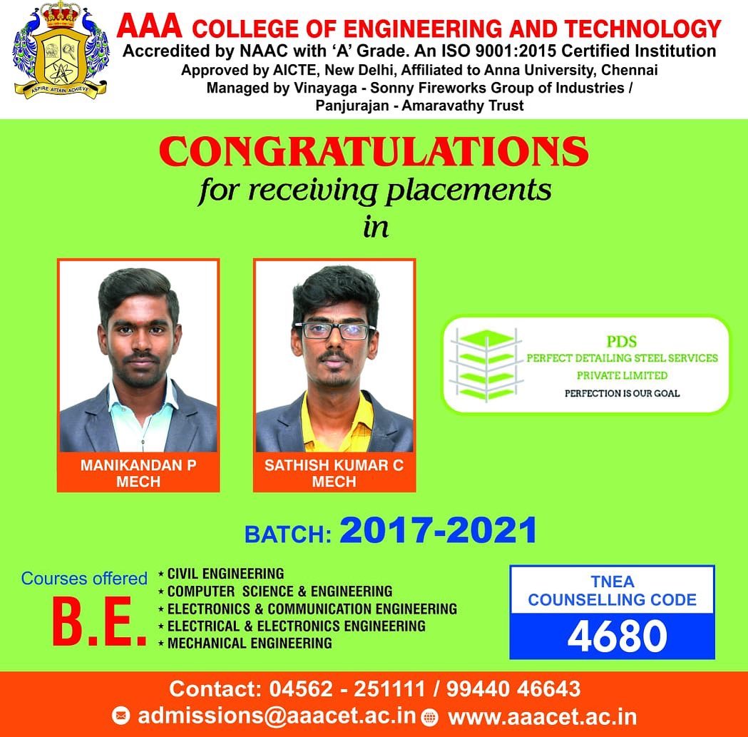 Congratulations for getting placement in Perfect Detailing Steel ...