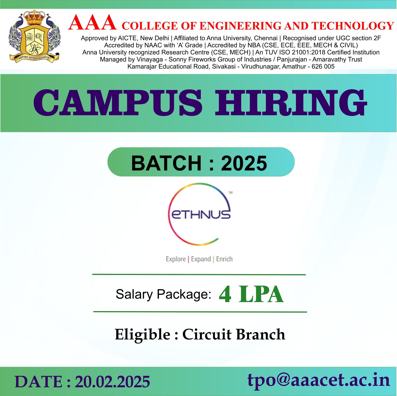 AAA College of Engineering & Technology, Sivakasi – Learn from Top ...