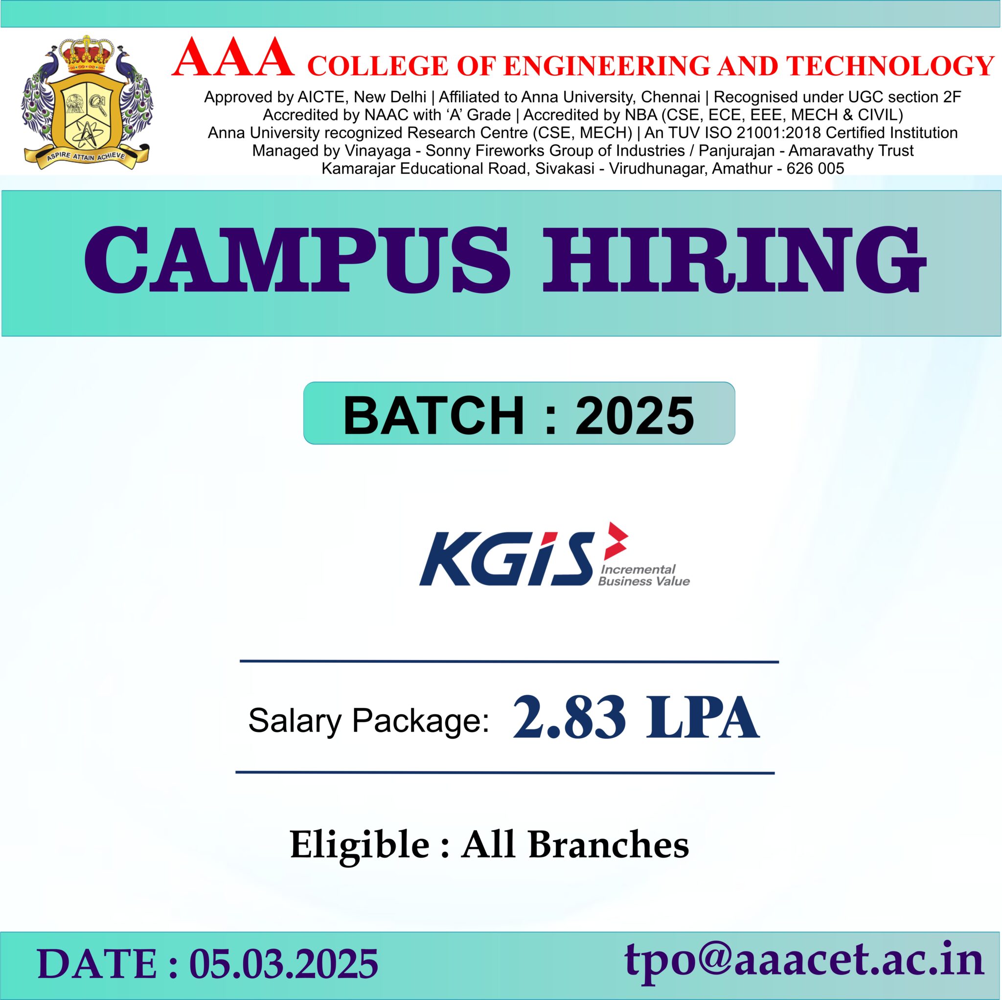 AAA College of Engineering & Technology, Sivakasi – Learn from Top ...