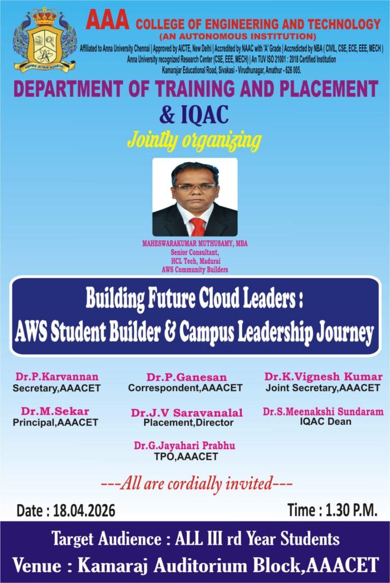 Placement Training – AAA College of Engineering & Technology, Sivakasi